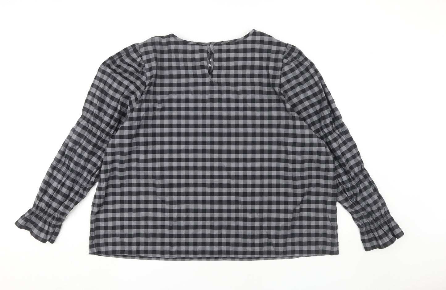 Marks and Spencer Black Check Blouse - Size 24