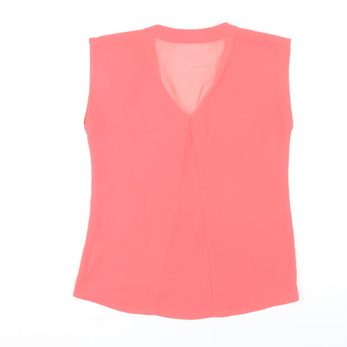 Oasis Women's Pink Sleeveless V-Neck Blouse Size 12