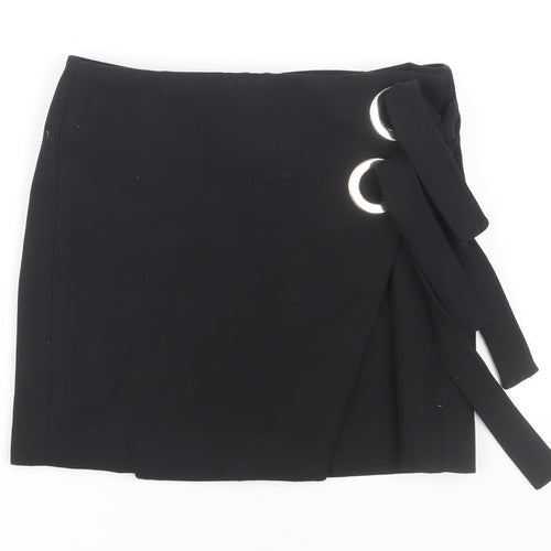 Zara Women's Black Wrap Skirt, Size M, Casual Style