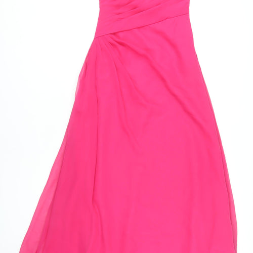 Impression Bridal Women's Pink One Shoulder A-Line Dress