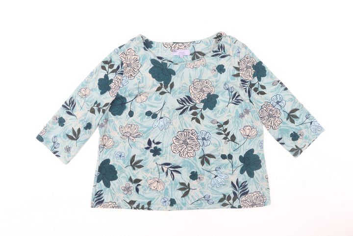 Honor Millburn Women's Floral Blouse, Multicoloured, Plus
