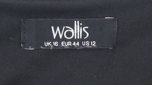 Wallis Women's Black Floral Wrap Dress Size 16