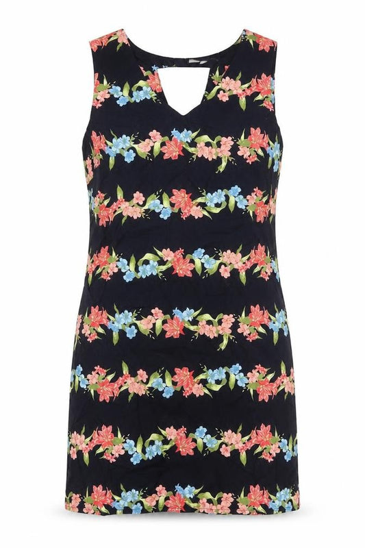 Front view of Red Herring Women's Floral Cotton Sleeveless Dress M