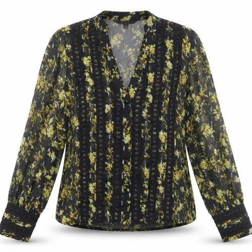 Lipsy Women's Black Floral Tunic Blouse UK 10