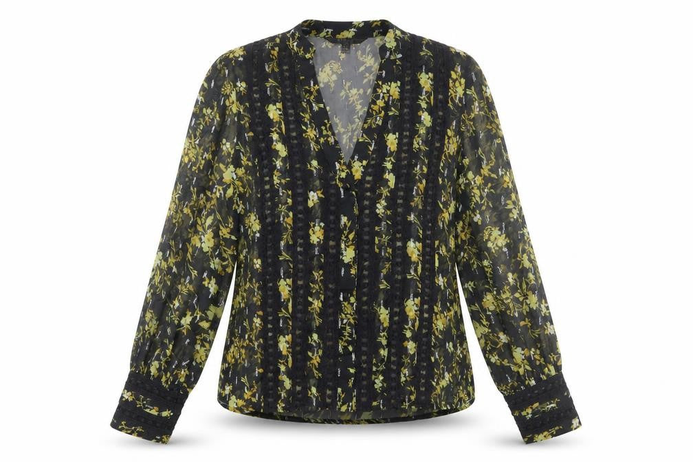 Lipsy Women's Black Floral Tunic Blouse UK 10