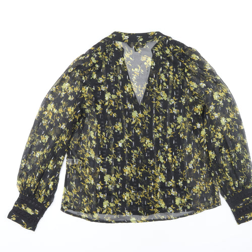 Lipsy Women's Black Floral Tunic Blouse UK 10