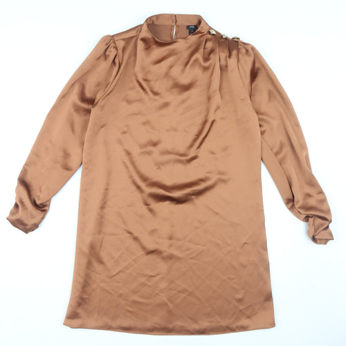 River Island Women’s Brown Satin Dress Size 10