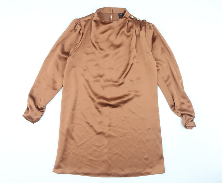 River Island Women’s Brown Satin Dress Size 10