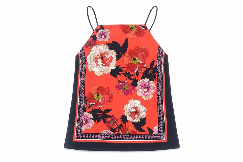 Front view of Oasis Women’s Multicoloured Floral Halter Tank