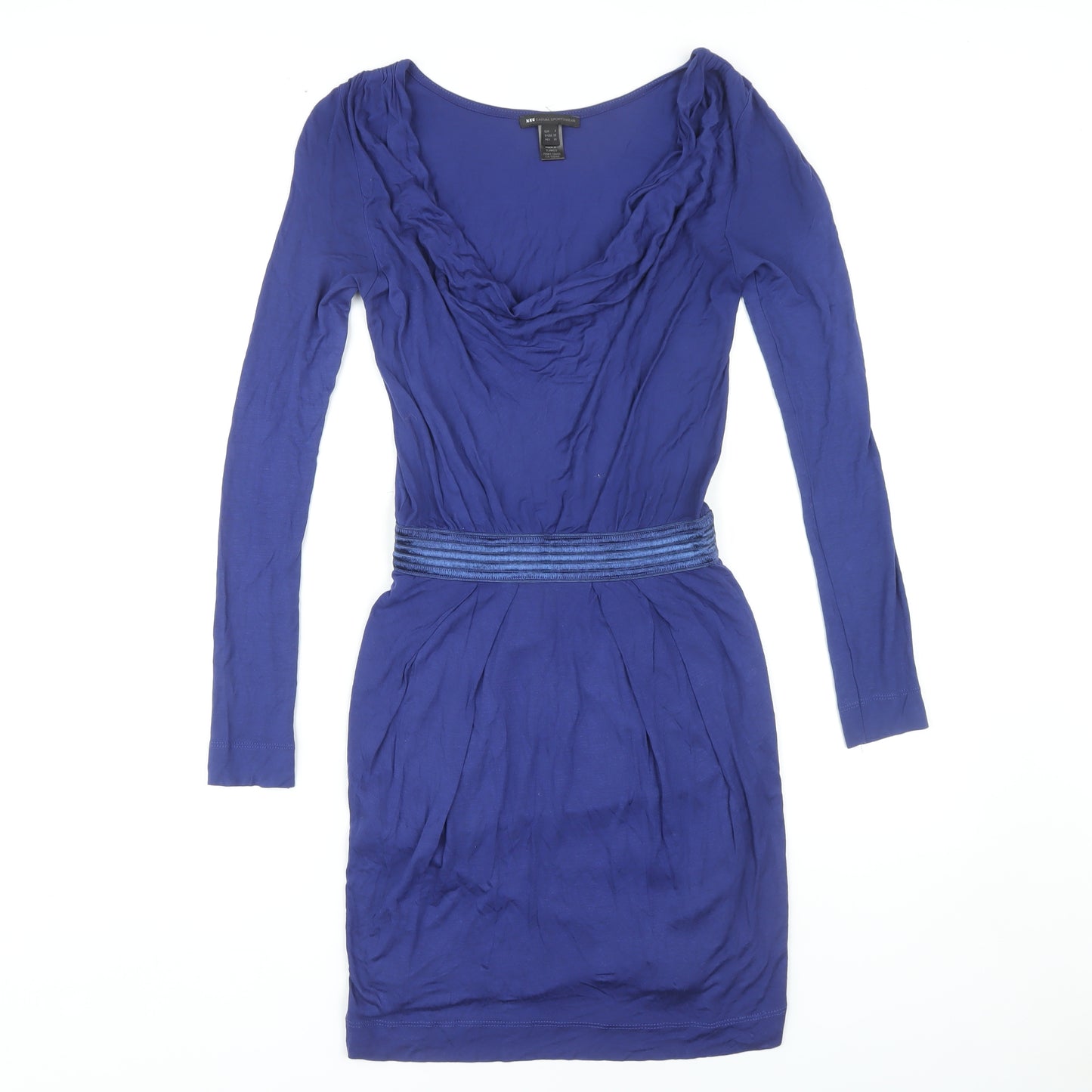 MNG Women's Blue Casual Long Sleeve Dress, S