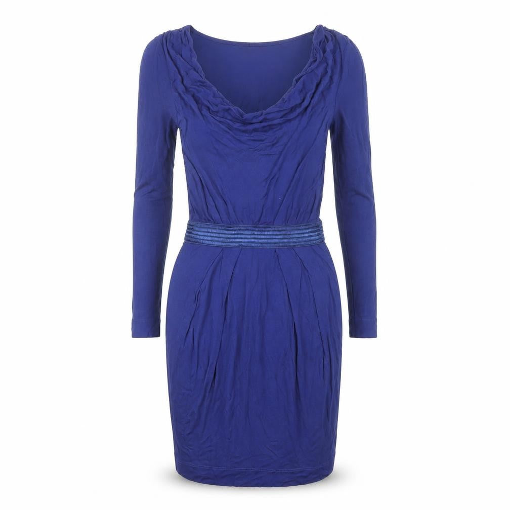 MNG Women's Blue Casual Long Sleeve Dress, S