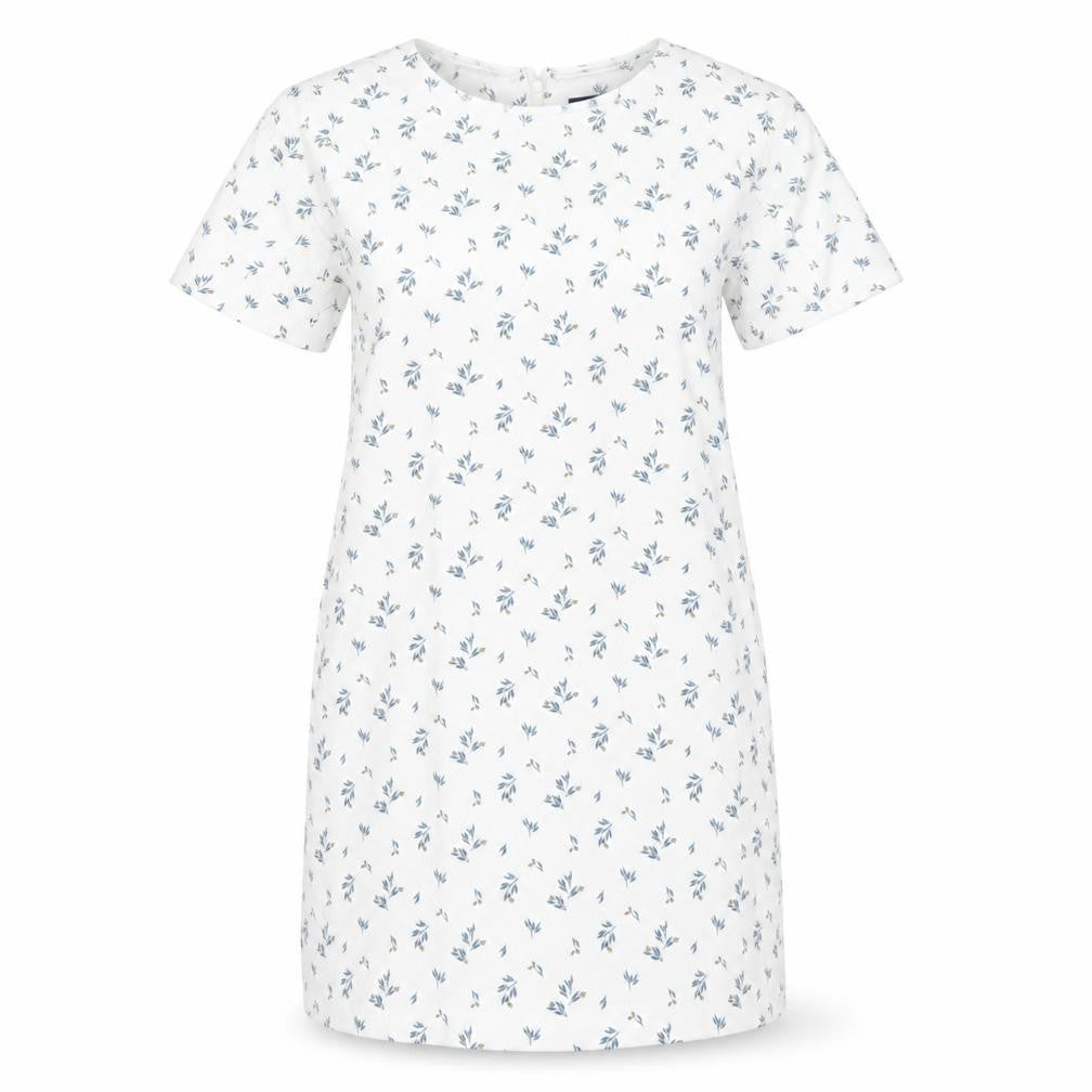 Front view of GANT Women's White Floral Short Sleeve Dress