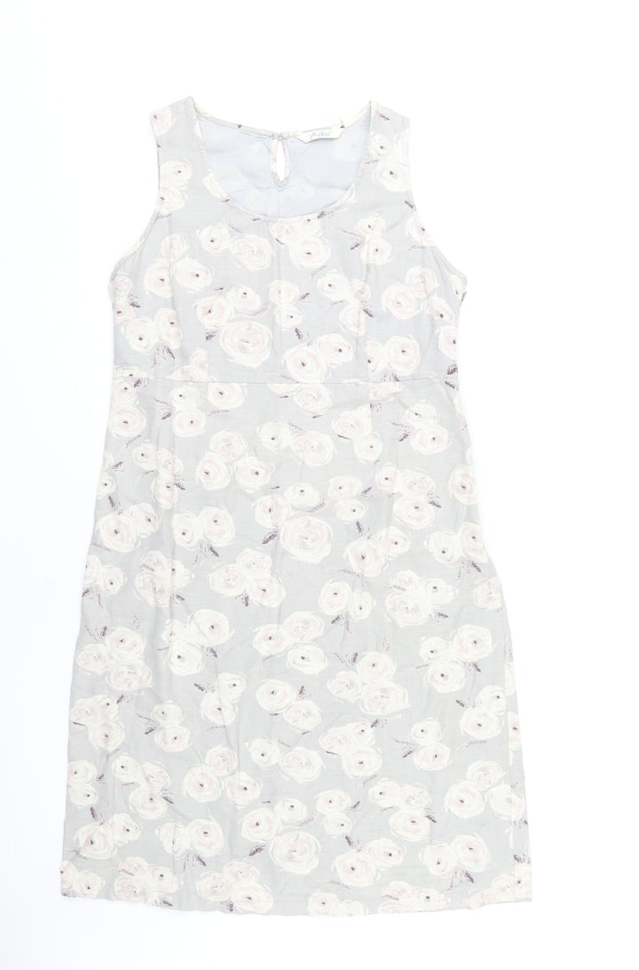 Adini Women's Multicoloured Floral Linen Dress M