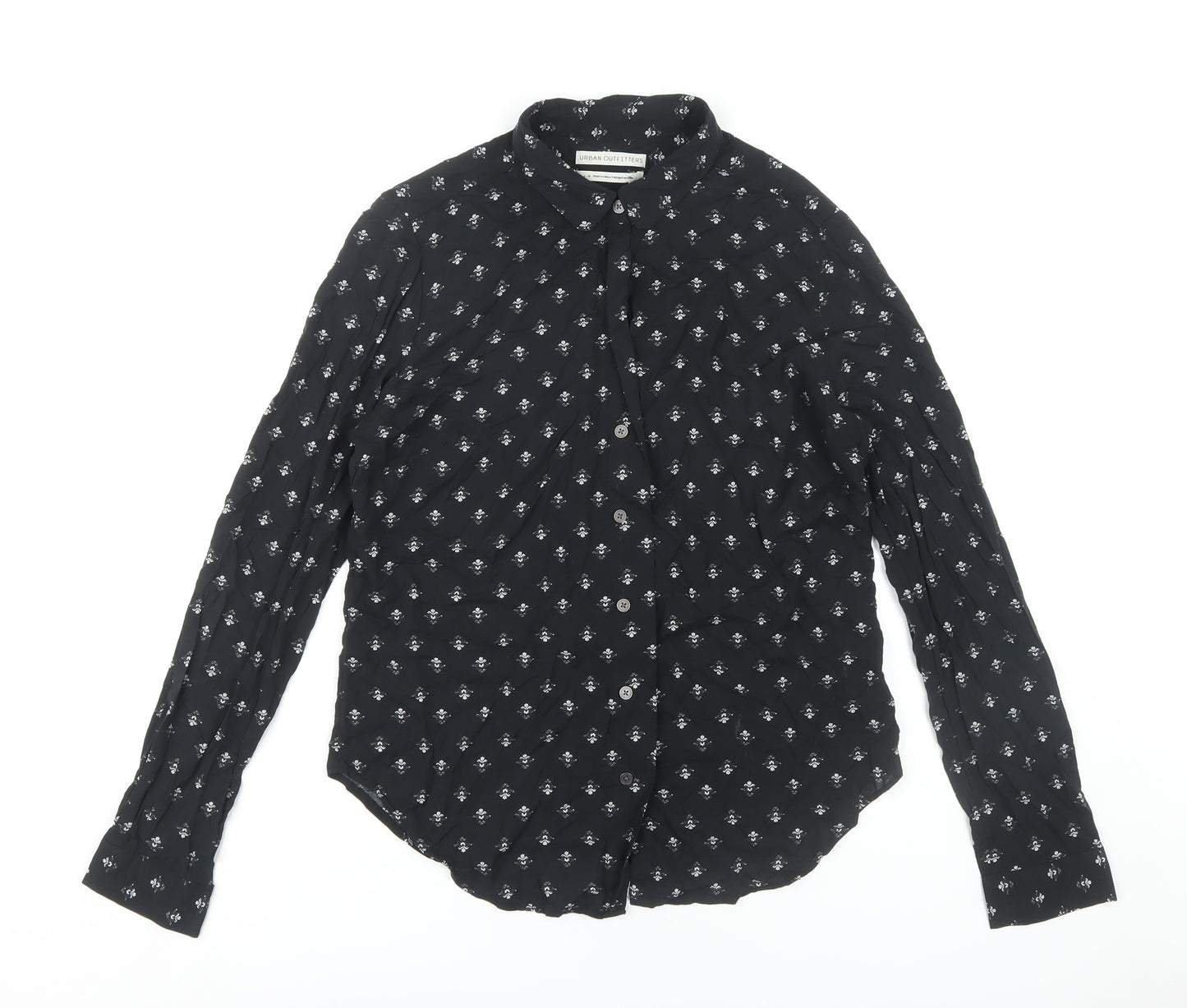 Urban Outfitters Women's Black Button-Up Shirt L