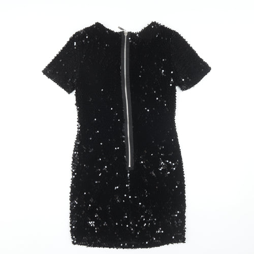 Topshop Women’s Black Sequin Bodycon Party Dress Size 6