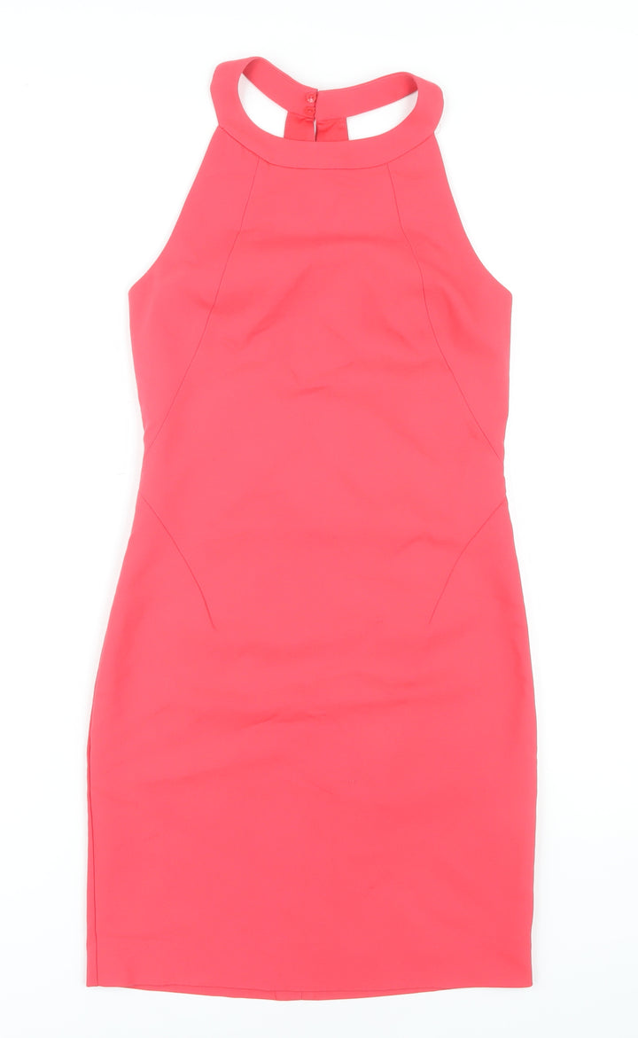 Zara Women’s Pink Bodycon Dress, Size S, Halter, Party Wear