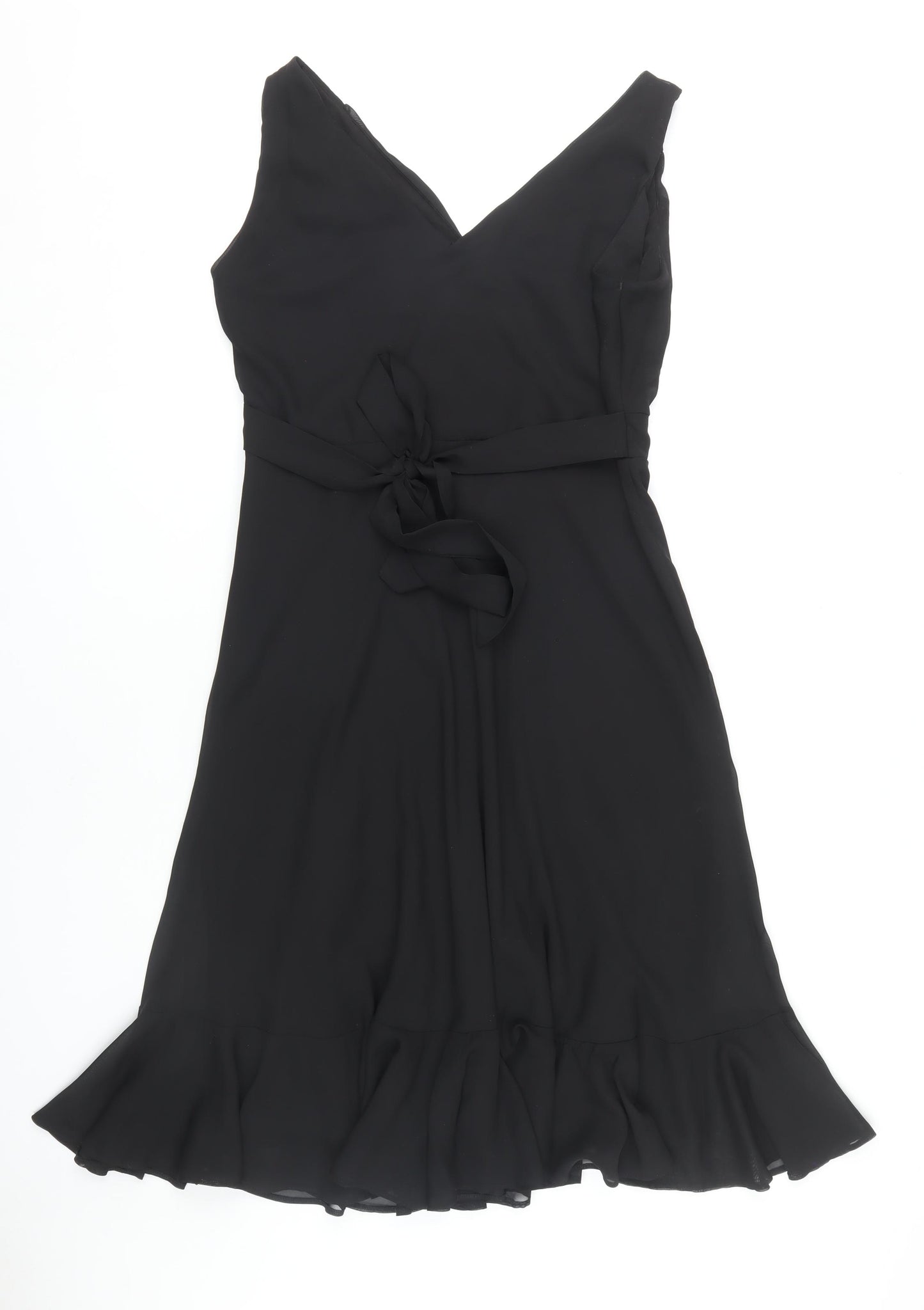 Debenhams Women's Black Wrap Dress, Size 16, V-Neck