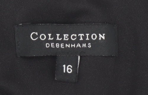 Debenhams Women's Black Wrap Dress, Size 16, V-Neck