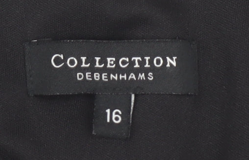 Debenhams Women's Black Wrap Dress, Size 16, V-Neck
