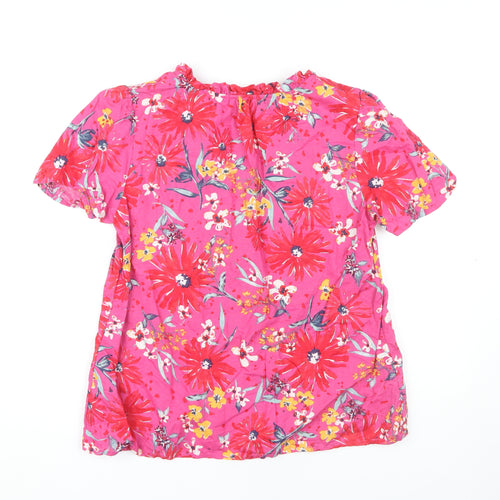 Monsoon Women's Pink Floral Linen Blend Blouse M