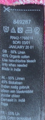 Monsoon Women's Pink Floral Linen Blend Blouse M