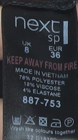 Next Women Black Sheath Dress Size 8 Sleeveless