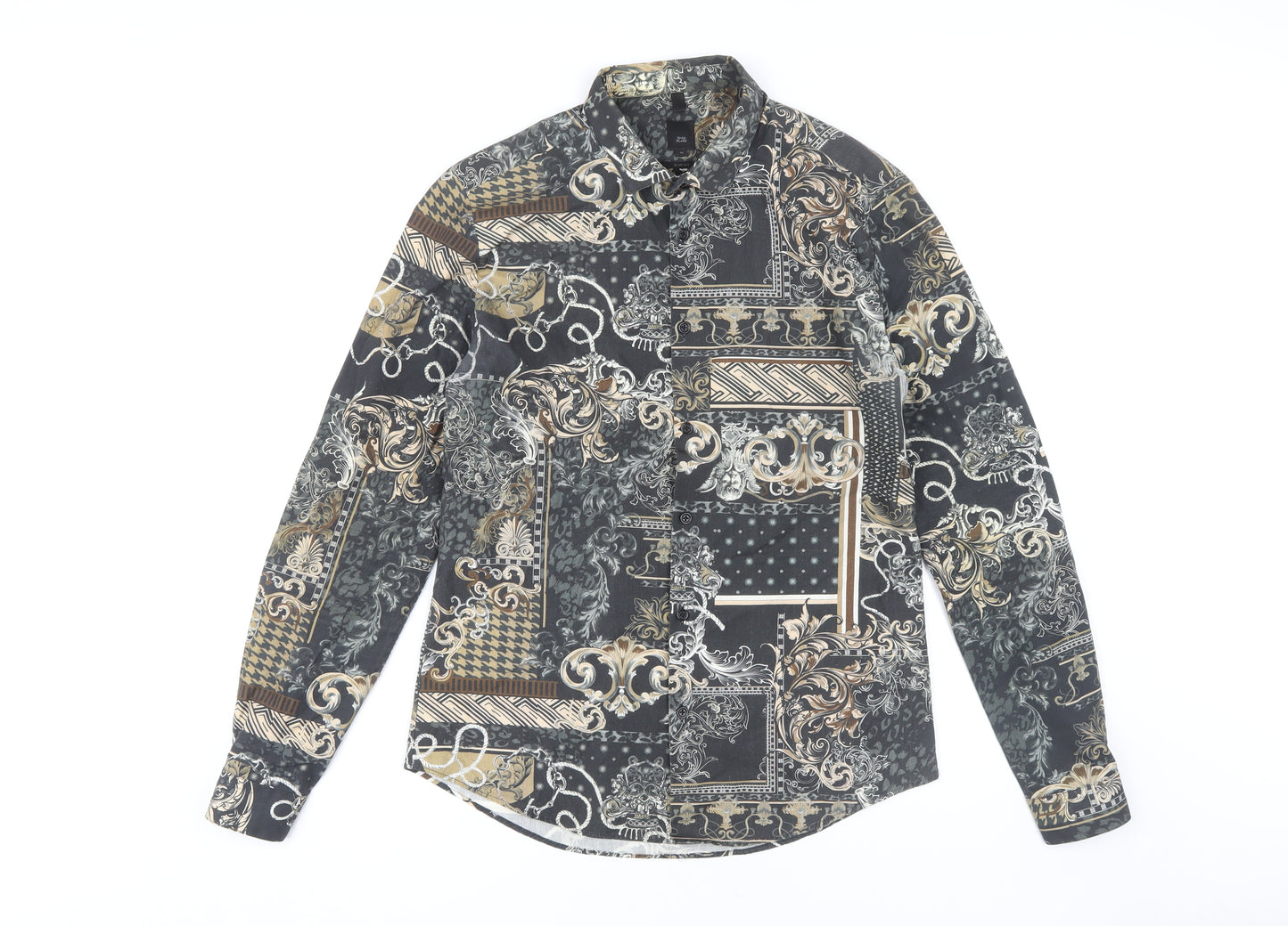 River Island Men's Multicoloured Slim Fit Shirt M