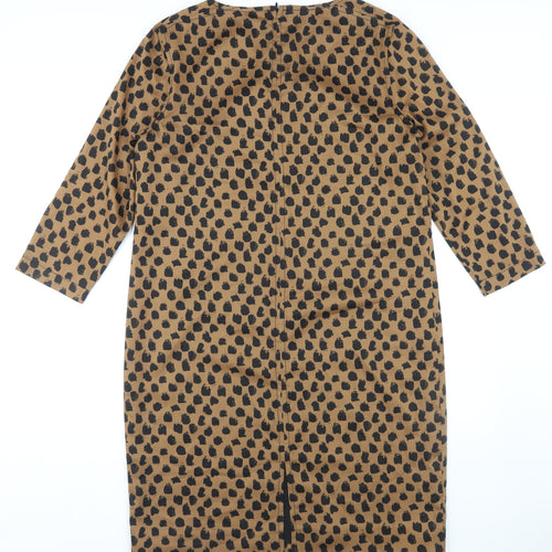 Jaeger Women's Brown Animal Print Shift Dress Size 14