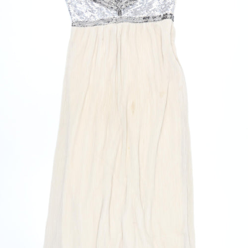 Miss Selfridge Women's Beige Maxi Dress Size 10