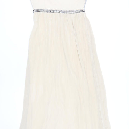 Miss Selfridge Women's Beige Maxi Dress Size 10
