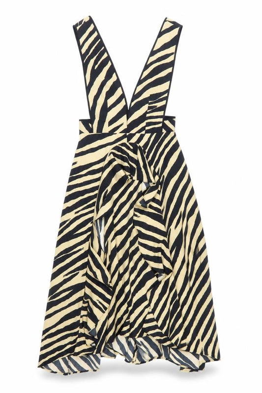 Front view of Topshop Women’s Zebra Print Midi Dress, size UK 10