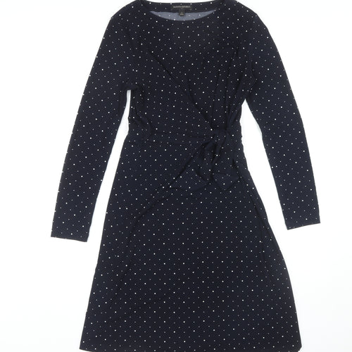 Banana Republic Women's Black Polka Dot Wrap Dress S