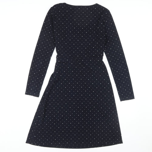 Banana Republic Women's Black Polka Dot Wrap Dress S