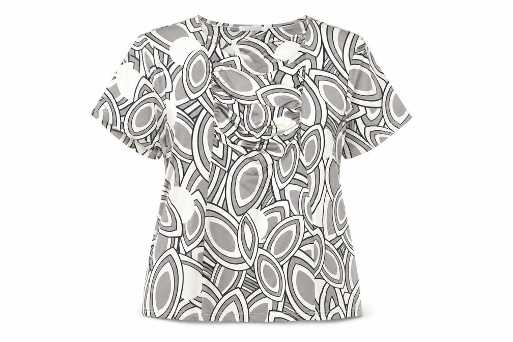 Front view of Anna Rose Women's Multicoloured XL Geometric T-Shirt