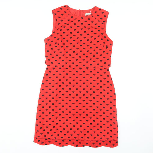 Oasis Women Red Shift Dress Size 10 Sleeveless