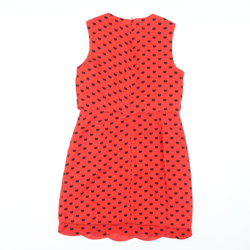Oasis Women Red Shift Dress Size 10 Sleeveless