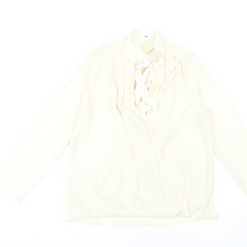 MNG Women's Ivory Blouse Size 12 Long Sleeve