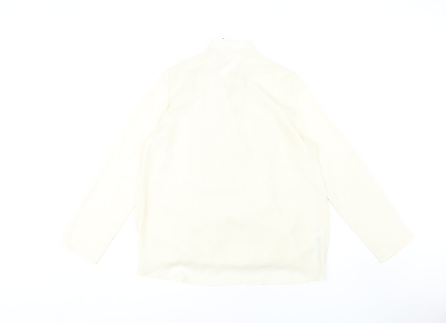 MNG Women's Ivory Blouse Size 12 Long Sleeve
