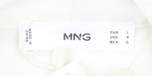 MNG Women's Ivory Blouse Size 12 Long Sleeve