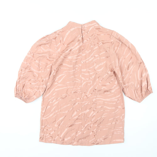River Island Women’s Pink Animal Print Blouse Size 8