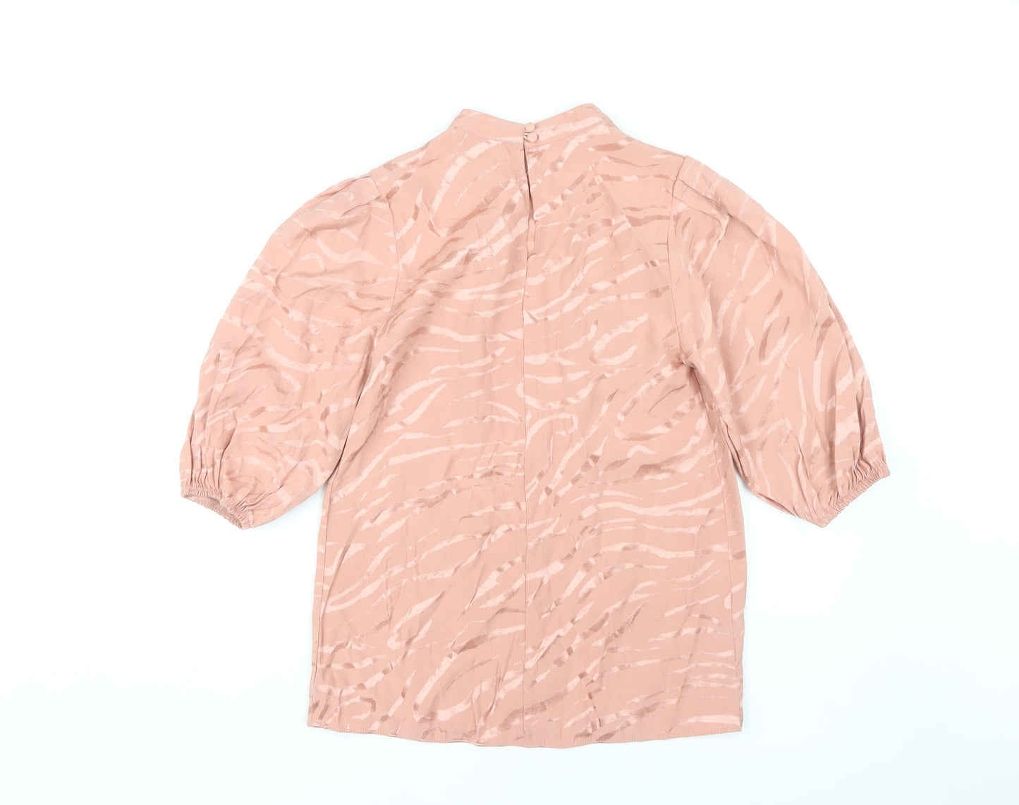 River Island Women’s Pink Animal Print Blouse Size 8