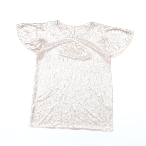 John Lewis Gold Girls T-Shirt, 10 Years, Short Sleeve
