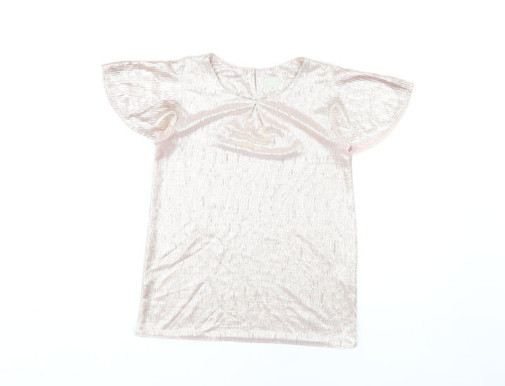 John Lewis Gold Girls T-Shirt, 10 Years, Short Sleeve