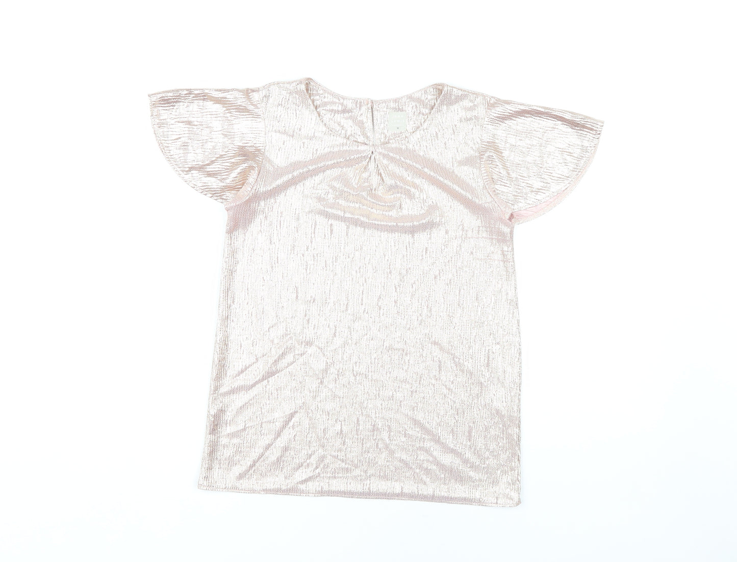 John Lewis Gold Girls T-Shirt, 10 Years, Short Sleeve