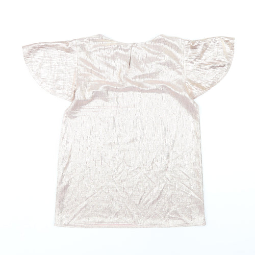 John Lewis Gold Girls T-Shirt, 10 Years, Short Sleeve