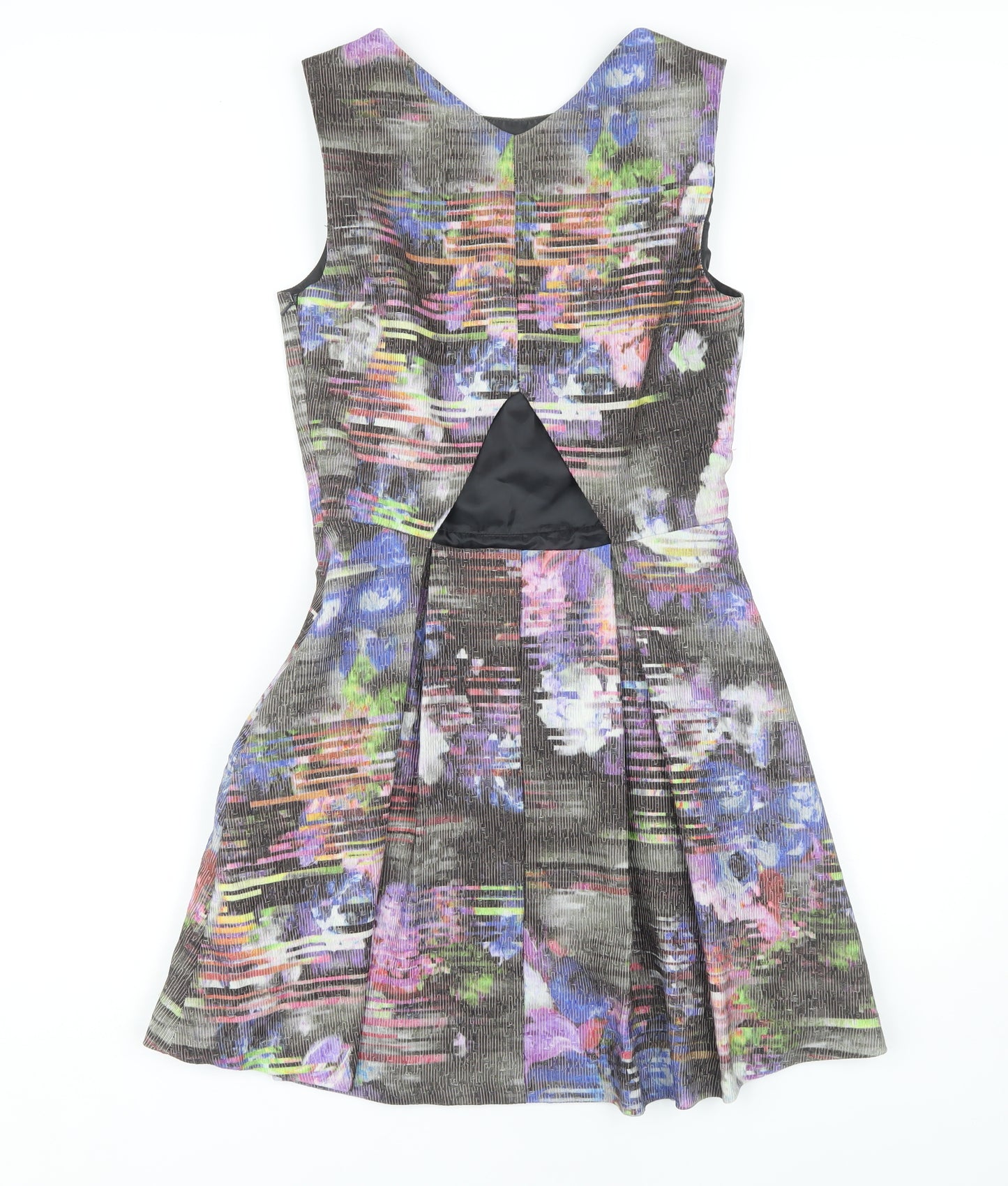 Warehouse Women's Multicoloured Floral Fit & Flare Dress Size 10