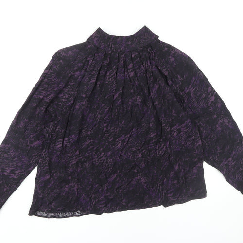 John Lewis Purple Animal Print Blouse Women's Size 14