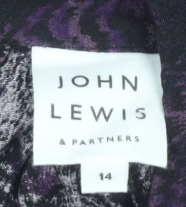 John Lewis Purple Animal Print Blouse Women's Size 14