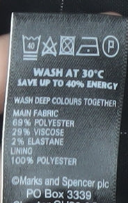 Marks and Spencer Black Check Pencil Skirt - UK 12