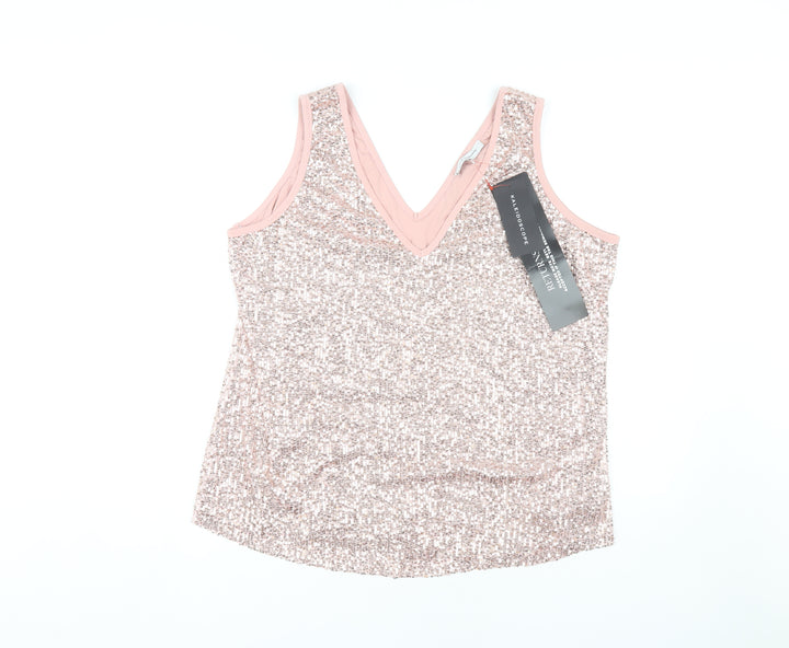 Kaleidoscope Women's Pink Sequin V-Neck Tank UK 18